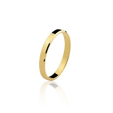 Par Aliança Ouro 2,5mm Quadrada Chanfrada 1