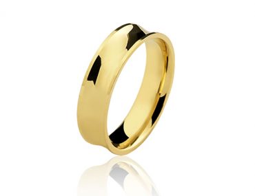 Par Aliança Ouro 6mm Concava Anatômica