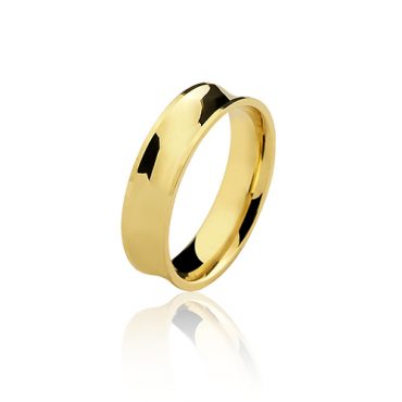 Par Aliança Ouro 6mm Concava Anatômica