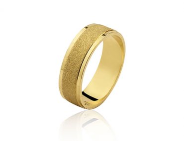 Par Aliança ouro 6mm Quadrada Fosca