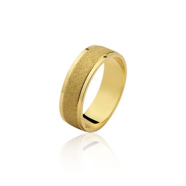 Par Aliança ouro 6mm Quadrada Fosca
