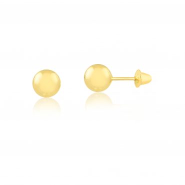 Brinco Ouro 18K Infantil Bolinha 3mm