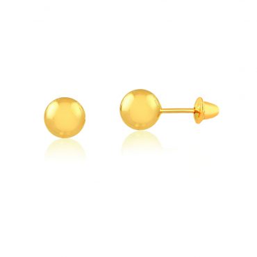 Brinco Ouro 18K Infantil Bolinha 4mm