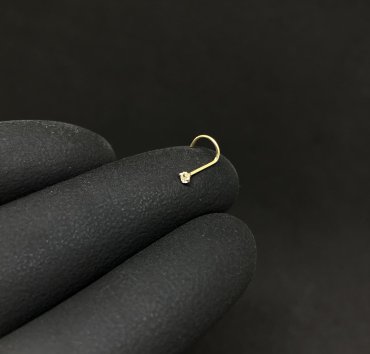 Piercing Nariz Ouro 18K Zircônia