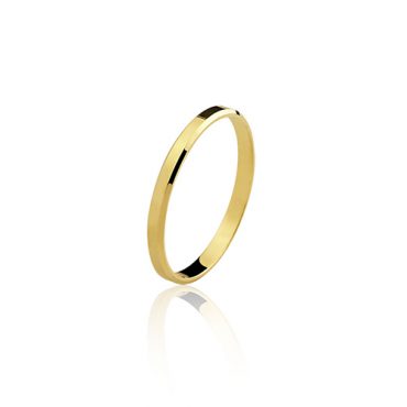 Par Aliança Ouro 18K 2mm - Quadrada Chanfrada