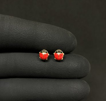 Brinco Ouro 18K Infantil Joaninha