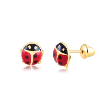 Brinco Ouro 18K Infantil Joaninha 1