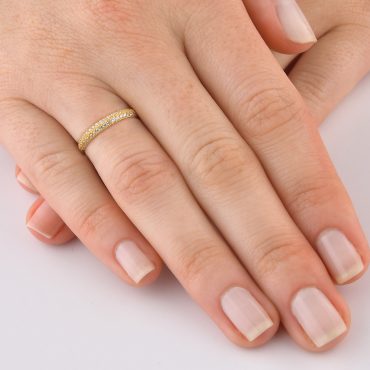 anel-ouro-18k Anel Meia Aliança Ouro 18K Zircônia