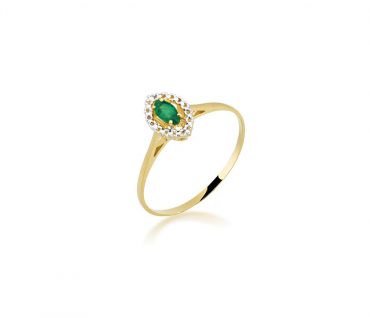 Anel Ouro 18K Esmeralda