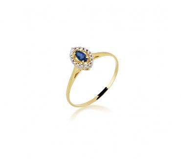 Anel Ouro 18K | Pedra Safira Natural