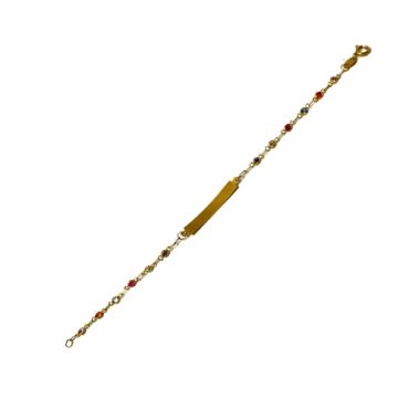 pulseira-infantil-melindrosa-ouro-18k Pulseira Melindrosa Ouro 18K Pedras Coloridas 2