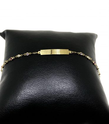pulseira-infantil-melindrosa-ouro-18k Pulseira Melindrosa Ouro 18K Pedras Coloridas 1
