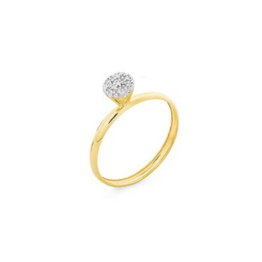 Anel Solitário Ouro 18K Brilhantes 20