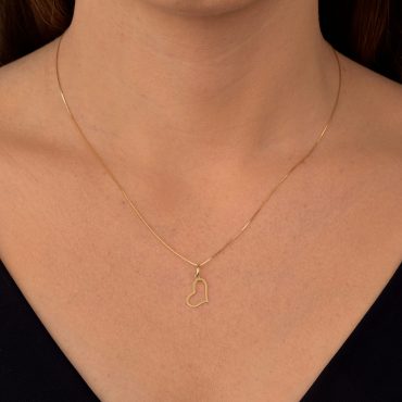 Pingente Ouro 18K Coração Vazado