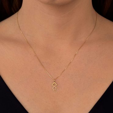 Pingente Ouro 18K Menina Rubi