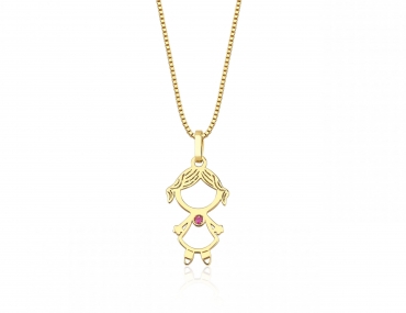 Pingente Ouro 18K Menina Rubi 1