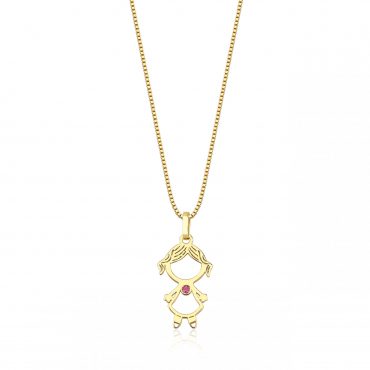 Pingente Ouro 18K Menina Rubi 1