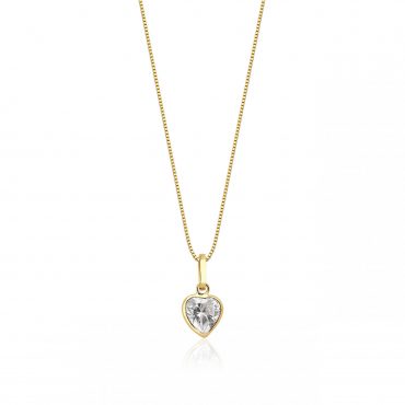 Pingente Ouro 18K Coração Zircônia