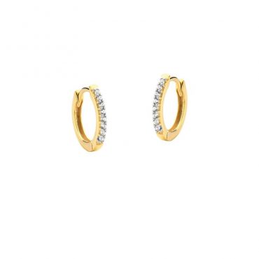 Brinco Ouro 18k Argola Click Topazio Branco (P)