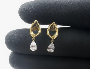 Brinco Ouro 18k Topazio Branco 1