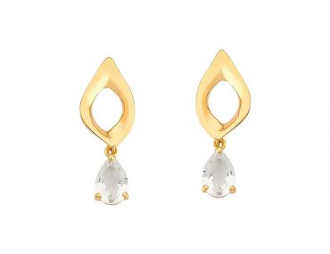 Brinco Ouro 18k Topazio Branco