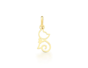 Pingente Ouro 10K Pet - Gato